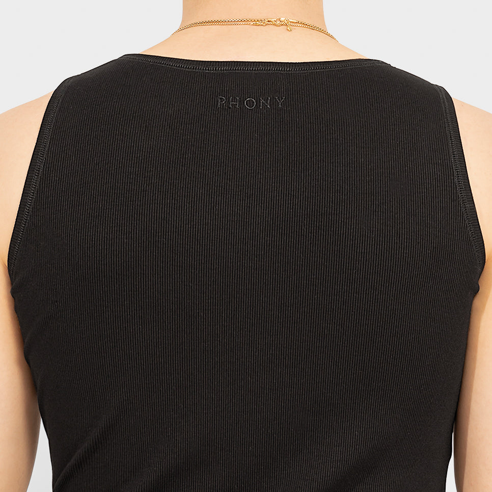 Homme Black Cotton Tank