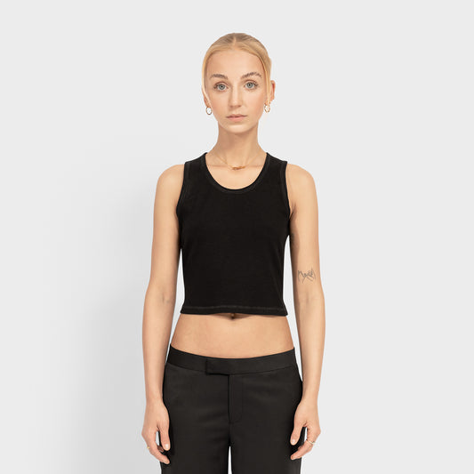 Femme Black Cotton Tank