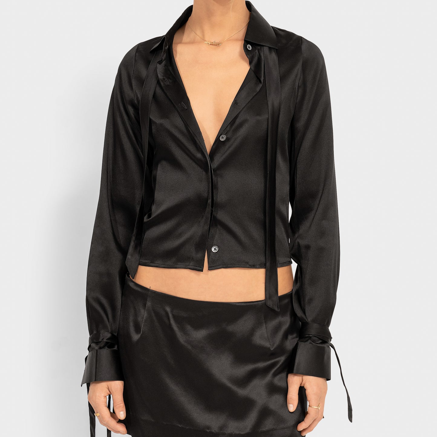 Femme Silk Tassel Shirt