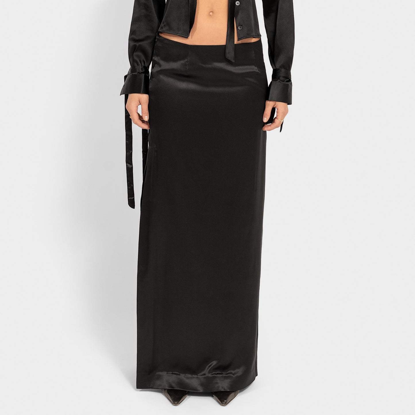 Low-Rise Silk Maxi Skirt