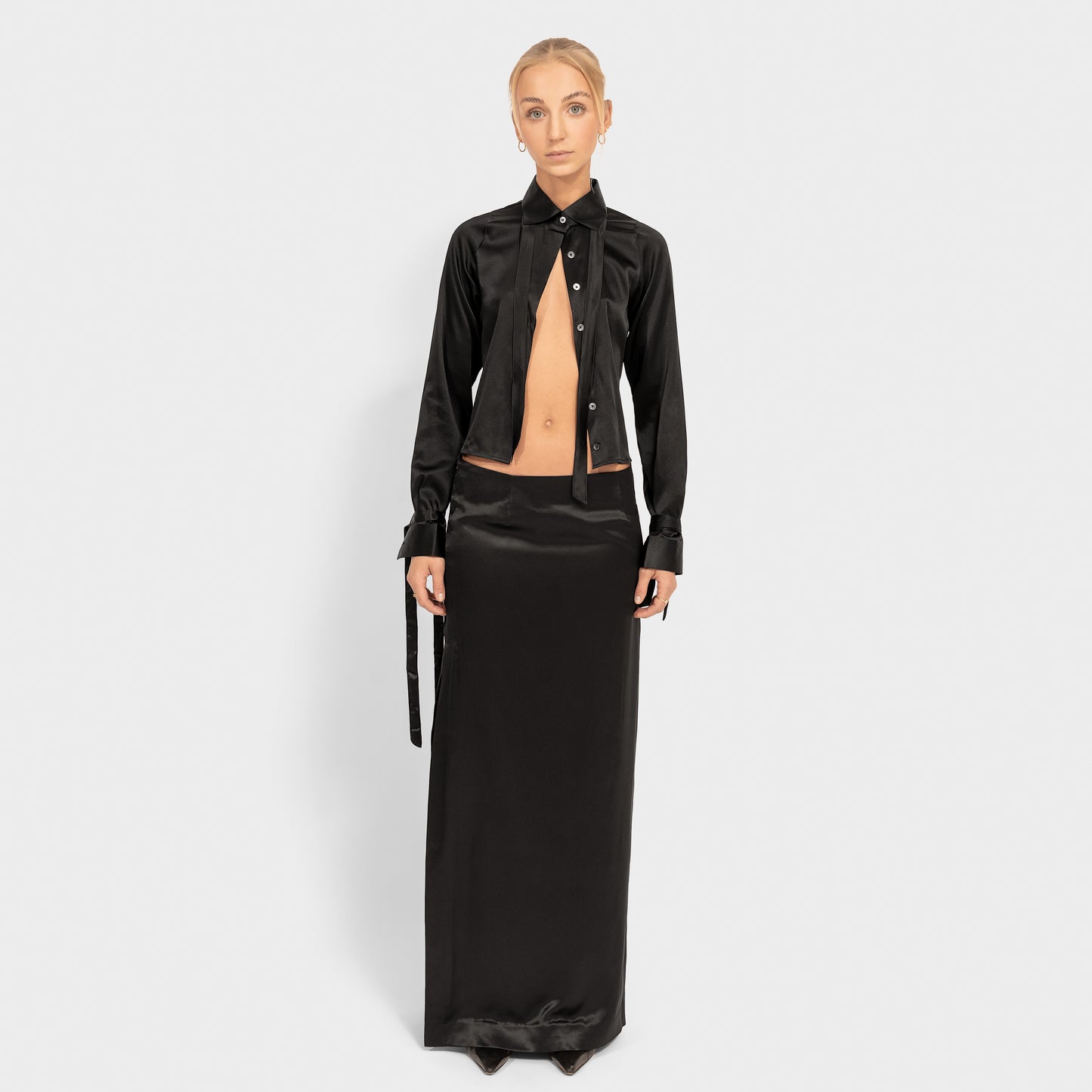 Low-Rise Silk Maxi Skirt