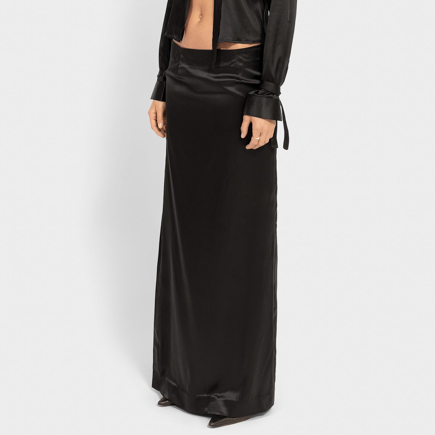 Low-Rise Silk Maxi Skirt