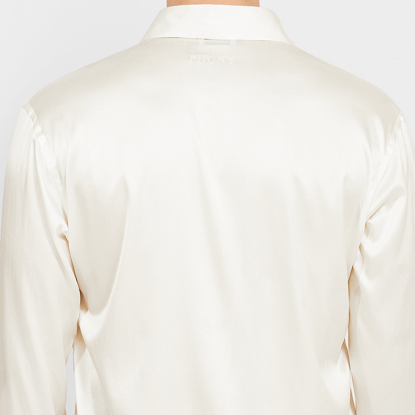 Tailored White Silk Tassel Shirt