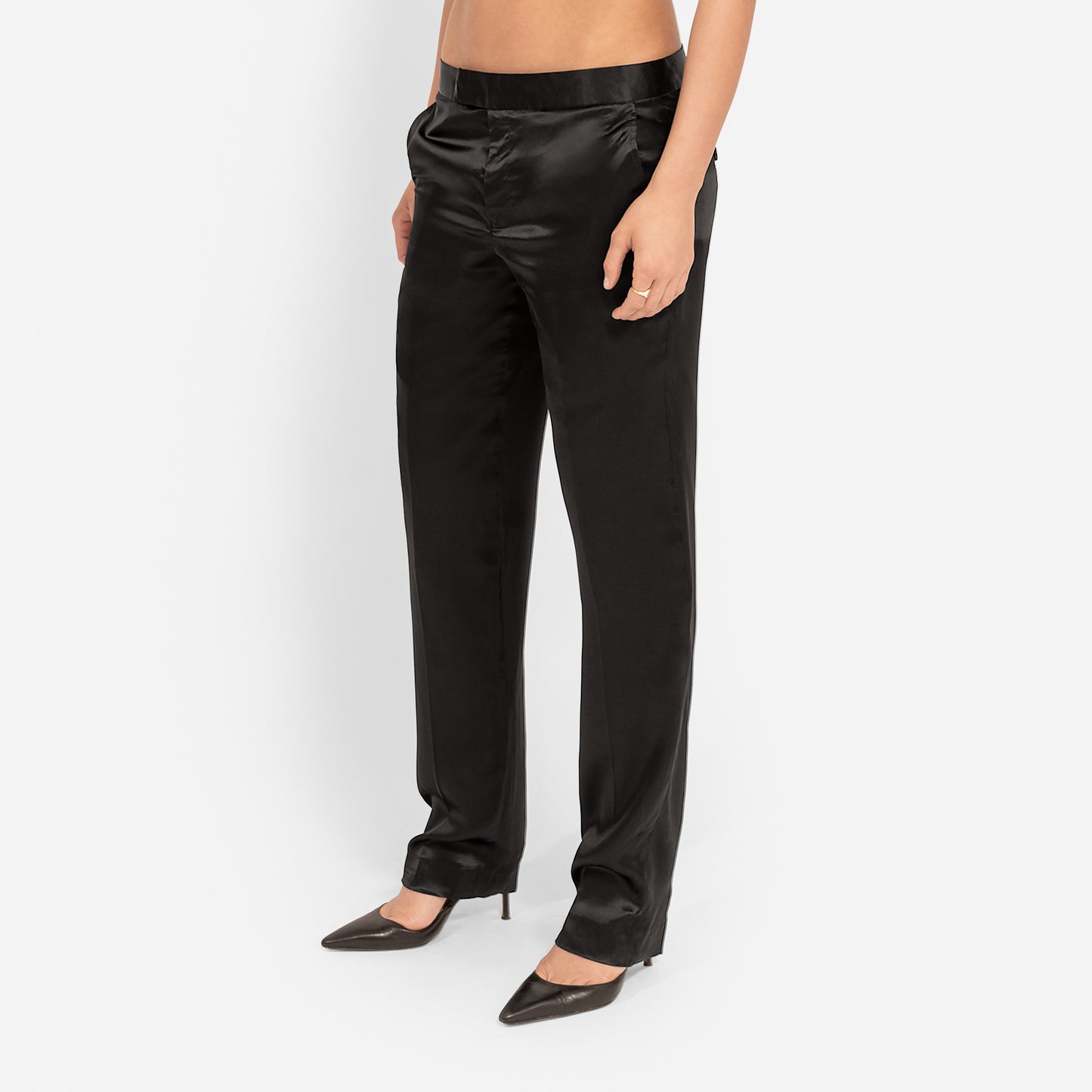 Low-Rise Silk Trouser