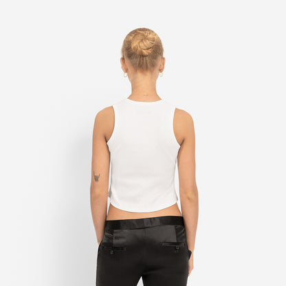 Femme White Cotton Tank