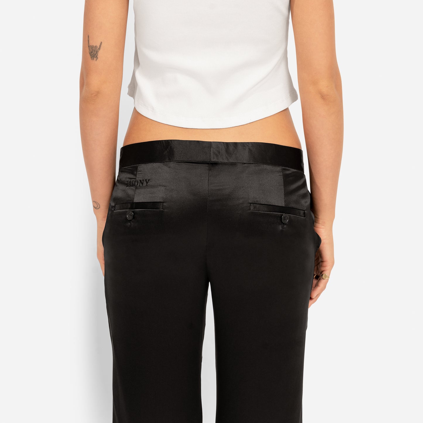 Low-Rise Silk Trouser